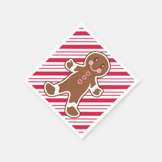 Peppermint Gingerbread Boy Napkins Serviette (Ecke)