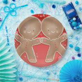 Peppermint Gingerbread Twins Birthday Party Pappteller (Party)