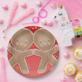 Peppermint Gingerbread Twins Birthday Party Pappteller (Party)