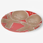 Peppermint Gingerbread Twins Birthday Party Pappteller (Schrägansicht)