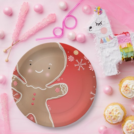 Peppermint Gingerbrot Cookie Holiday Party Pappteller (Party)