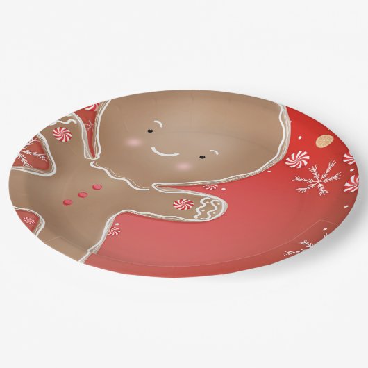 Peppermint Gingerbrot Cookie Holiday Party Pappteller (Schrägansicht)