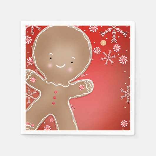 Peppermint Gingerbrot Cookie Holiday Party Serviette (Vorderseite)