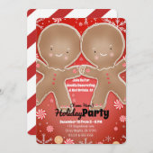 Peppermint Gingerbrot Man Winter Holiday Party Einladung (Vorne/Hinten)