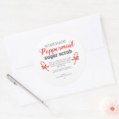 Peppermint hausgemachte Zucker Scrub bearbeitbar Runder Aufkleber (Umschlag)