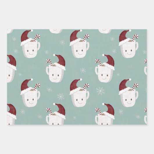 Peppermint Heiße Schokolade Weihnachtsgeschenk Wra Geschenkpapier Set (Vorderseite)