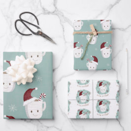 Peppermint Heiße Schokolade Weihnachtsgeschenk Wra Geschenkpapier Set