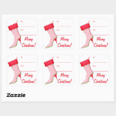 Peppermint High Heel Boot Strumpf Art Geschenketik Quadratischer Aufkleber (Blatt)
