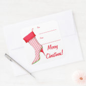 Peppermint High Heel Boot Strumpf Art Geschenketik Quadratischer Aufkleber (Umschlag)
