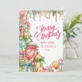 Peppermint Holiday Feiertagskarte (Stehend Vorderseite)