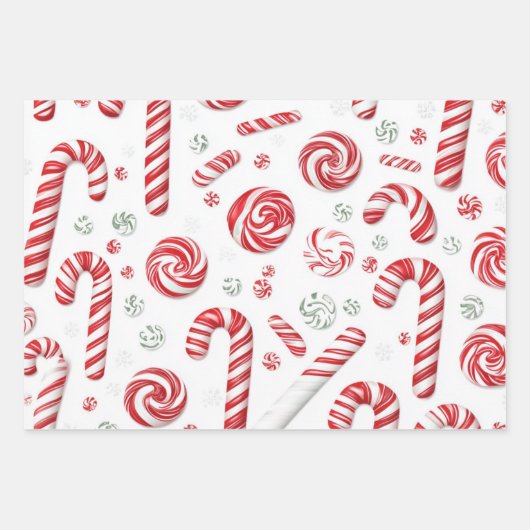 Peppermint Holidays Geschenkpapier Set (Vorderseite 3)