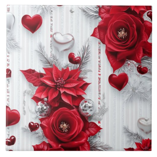 Peppermint Holidays Keramik Tile Fliese (Vorderseite)