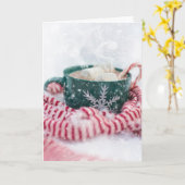 Peppermint Hot Chocolate Snowy Weihnachten Karte (Gelbe Blume)