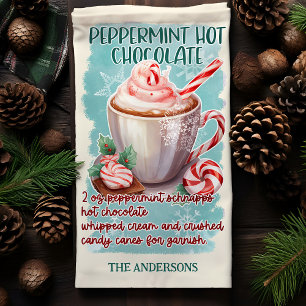 Peppermint Hot Chocolate Weihnachtscocktail Rezept Geschirrtuch