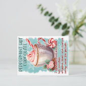 Peppermint Hot Chocolate Weihnachtsgrüße Postkarte (Stehend Vorderseite)