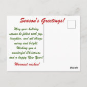 Peppermint Hot Chocolate Weihnachtsgrüße Postkarte (Rückseite)