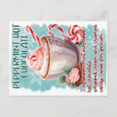 Peppermint Hot Chocolate Weihnachtsgrüße Postkarte (Vorderseite)