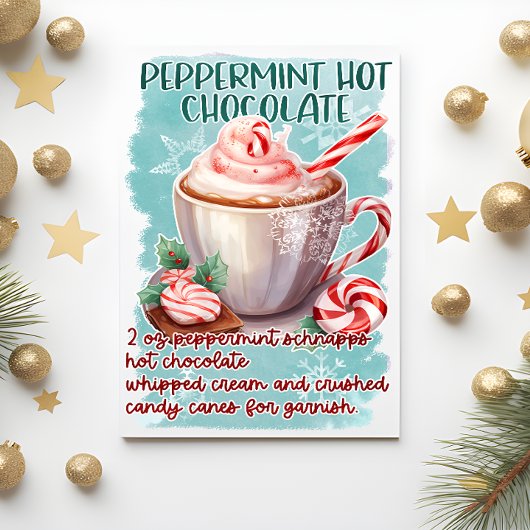 Peppermint Hot Chocolate Weihnachtsgrüße Postkarte