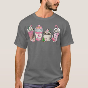 Peppermint Iced Latte Snowmen Süßigkeiten Snow Chr T-Shirt