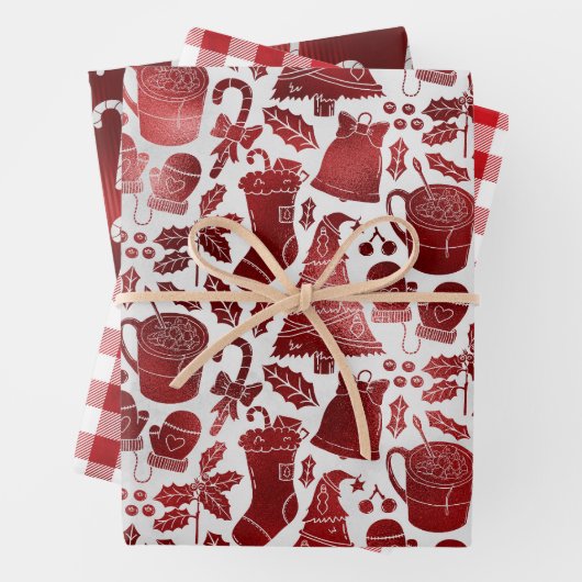 Peppermint Kariert Holiday Wrapping Paper Sheets Geschenkpapier Set (Beispiel)