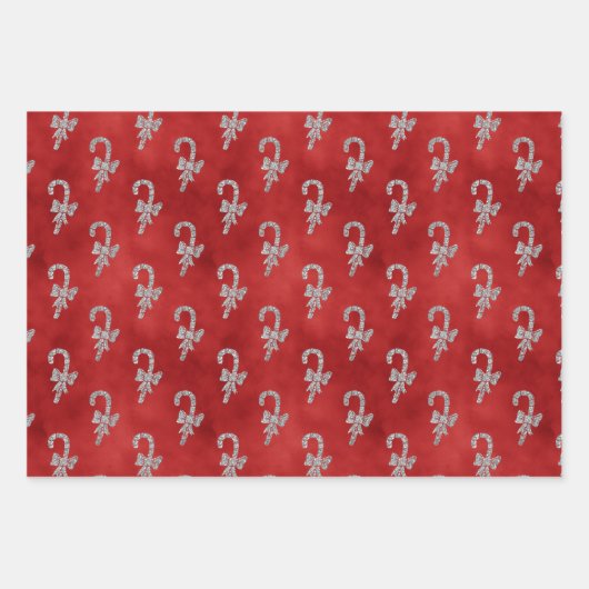 Peppermint Kariert Holiday Wrapping Paper Sheets Geschenkpapier Set (Vorderseite)