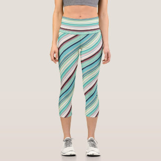 Peppermint Kaskade gestreift Capri Leggings