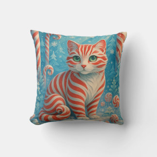 Peppermint Kitten - Candy Cane Forest Pillow Kissen