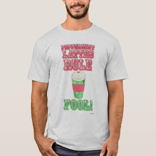 Peppermint Latte Funny Cooler Cartoon Slogan T-Shirt (Vorderseite)