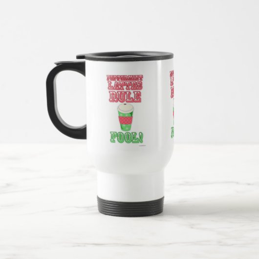 Peppermint Latte Funny Niedlicher Cartoon Slogan Reisebecher (Links)