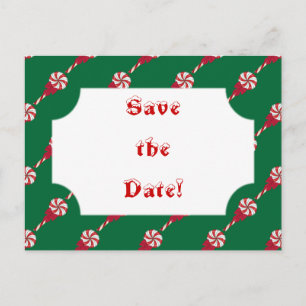 Peppermint Lollipops Save the Date Postkarte