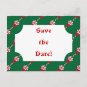 Peppermint Lollipops Save the Date Postkarte (Vorderseite)