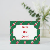 Peppermint Lollipops Save the Date Postkarte (Stehend Vorderseite)