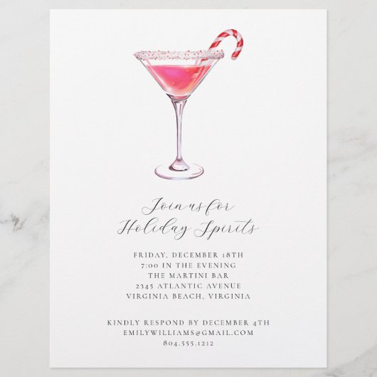 Peppermint Martini Holiday Cocktail Party laden Flyer (Vorne)