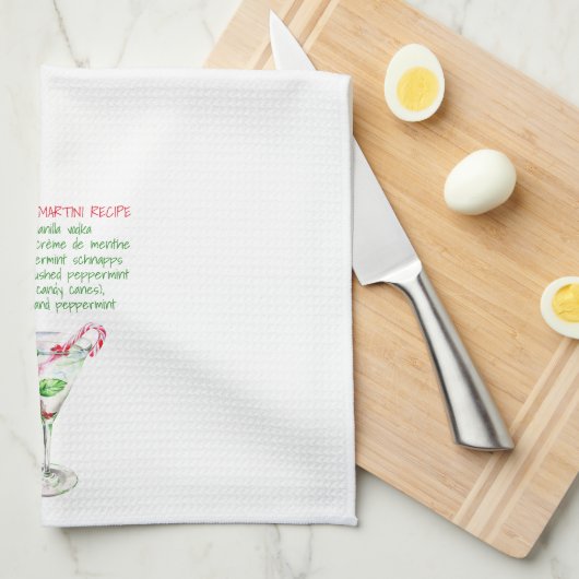 Peppermint Martini Illustration Holiday Geschirrtuch (Viertel Falte)