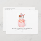 Peppermint Milkshake Sweet Christmas Feiertagspostkarte (Vorne/Hinten)
