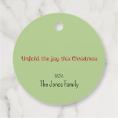 Peppermint Origami Weihnachten Geschenkanhänger (Rückseite)