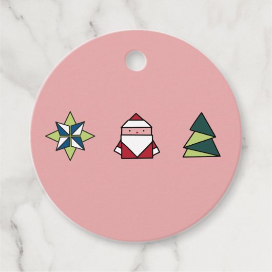 Peppermint Origami Weihnachten Geschenkanhänger (Vorderseite)