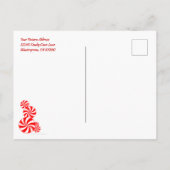 Peppermint Pattern Holiday Editable Save the Date Postkarte (Rückseite)