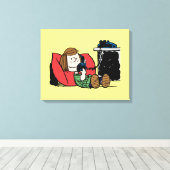 Peppermint Patty auf dem Telefon Leinwanddruck (Insitu (Holzboden))