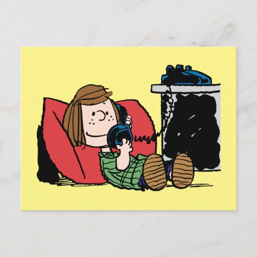 Peppermint Patty auf dem Telefon Postkarte (Vorderseite)