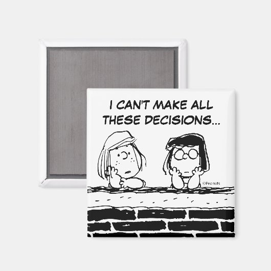 Peppermint Patty & Marcie an der Mauer Magnet (Vorderseite/Rückseite)