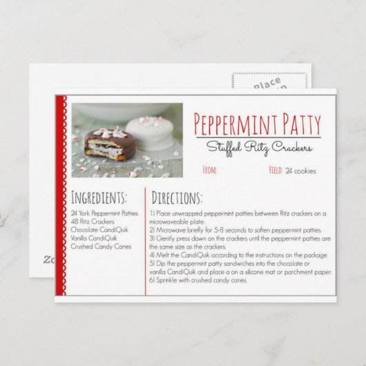 Peppermint Patty Ritz Crackers ( Custom ) Postkarte (Vorne/Hinten)