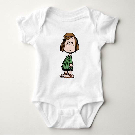Peppermint Patty Rolling Eyes Baby Strampler (Vorderseite)