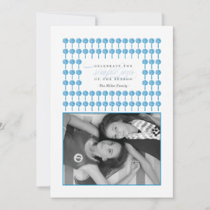 Peppermint Peacock Gerahmt Holiday Foto-Karte Feiertagskarte