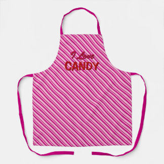Peppermint Pink Candy Streifen "I Liebe Candy" Schürze