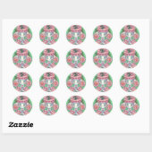 PEPPERMINT PINK POODLE, CHRISTMAS DOG STICKERS RUN (Blatt)