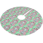 PEPPERMINT PINK POODLE CHRISTMAS TREE SKIRT POLYESTER WEIHNACHTSBAUMDECKE (Schrägansicht)