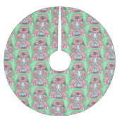 PEPPERMINT PINK POODLE CHRISTMAS TREE SKIRT POLYESTER WEIHNACHTSBAUMDECKE (Vorderseite)