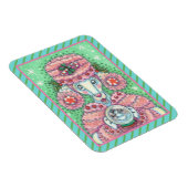 PEPPERMINT PINK POODLE, FUNNY CHRISTMAS DOG MAGNET (Rechte Seite)