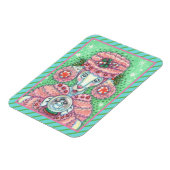 PEPPERMINT PINK POODLE, FUNNY CHRISTMAS DOG MAGNET (Linke Seite)